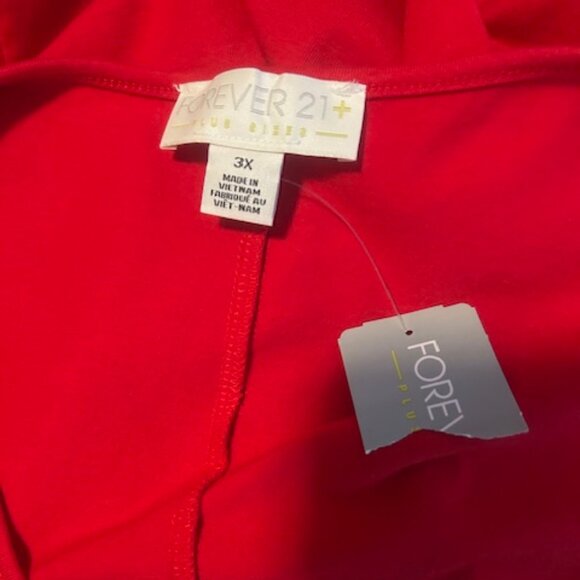 Forever 21 Plus size red cold shoulder Cotton shift dress, size 3X - Picture 4 of 5